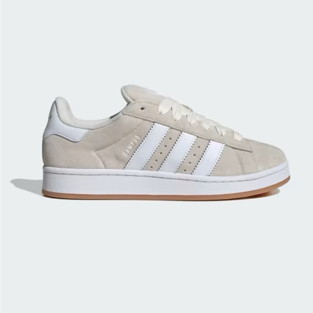 adidas Cream and White Sneakers with Suede Upper and Leather Stripes